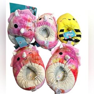 Squishmallow house Shoes or‎ slippers Pink Dino, A Bee